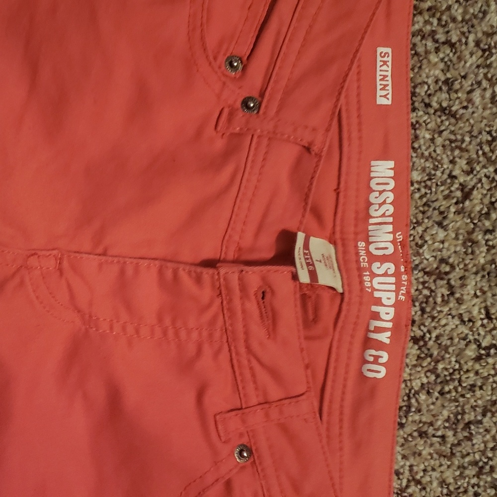 Coral size 7 skinny Jean's. MOSSIMO. Super soft!